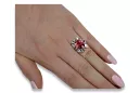 Russischer sowjetischer Rosé 14 Karat 585 Gold Alexandrit Rubin Smaragd Saphir Zirkon Ring vrc014