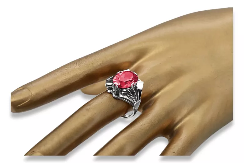 Russischer sowjetischer Rosé 14 Karat 585 Gold Alexandrit Rubin Smaragd Saphir Zirkon Ring vrc014