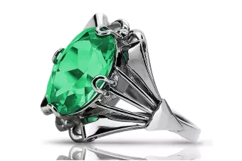 Vintage silver 925 Emerald ring vrc015s Vintage