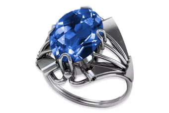 خاتم روز سوفييتي روسي من الذهب عيار 14 قيراطًا مرصع بالألكسندريت والياقوت والزمرد والزفير والزركون vrc014