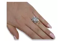 Srebrny pierścionek Rosyjski 925 z Cyrkonią vrc015s Vintage