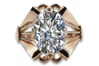 Rožinis raudonas aukso žiedas sidabro aukso 925 su Cirkonija vrc015rp Vintage