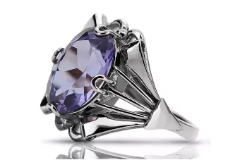 Strieborný krúžok vinobranie s Alexandryt, Silver 925, Oval 10x14mm | Zlotychlopak.pl