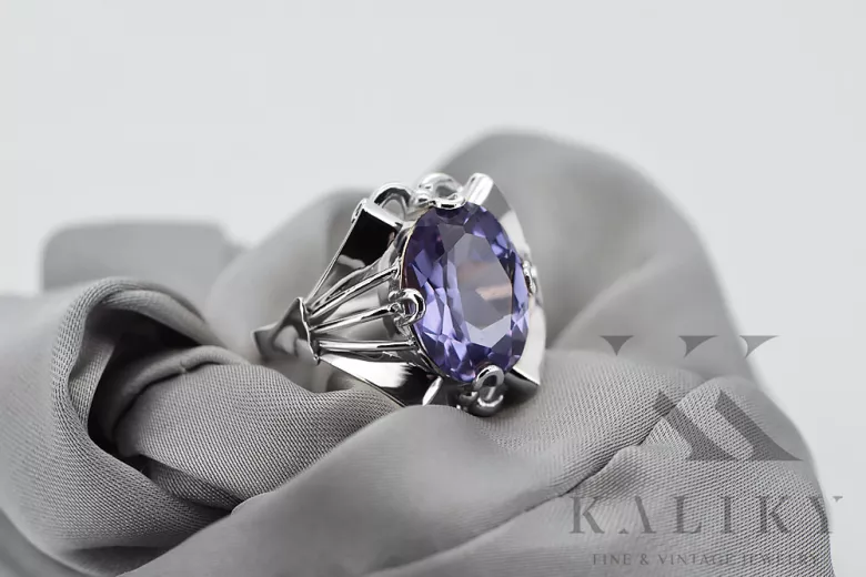 Bague Vintage en Argent 925 avec Alexandrite, Ovale 10x14mm