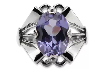 Винтидж Сребърен Пръстен 925 с Александрит, Овал 10x14mm