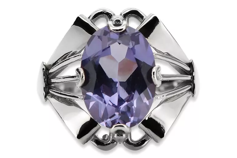 Bague Vintage en Argent 925 avec Alexandrite, Ovale 10x14mm