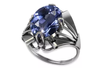 خاتم فينتاج فضة 925 مع الألكسندريت، بيضوي 10x14مم