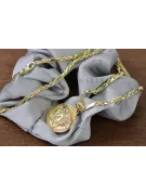 Medallón estilo griego Versace & Corda Figaro 14k cadena de oro cpn049y&cc082y