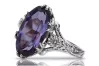 Vintage Silver Ring 925 with Alexandrite, Oval 8mm/15mm