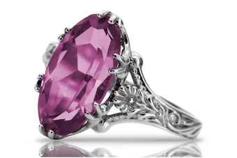 Silver 925 Ruský Ring s Amethystem VRC084s Vintage
