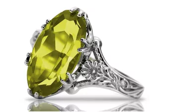 Strieborný Russian 925 Ring s peridotem VRC084s Vintage