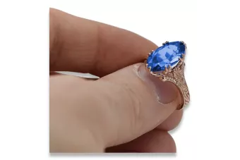Inel Vintage Safir Argint 925 și Aur Roz 14k