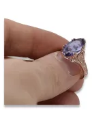 Ruská sovětská růže 14k 585 zlata Alexandrite Rubin Smaragd Sapphire Zirkonský prsten vrc014