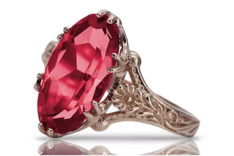 Δαχτυλίδι από ροζ κόκκινο χρυσό 14k 585 με Ρούμπι vrc084 Vintage