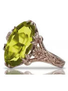 خاتم من الذهب الأحمر الوردي 14k 585 مع Peridot vrc084