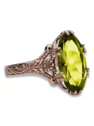 خاتم من الذهب الأحمر الوردي 14k 585 مع Peridot vrc084