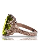 خاتم من الذهب الأحمر الوردي 14k 585 مع Peridot vrc084