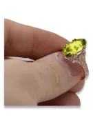 خاتم من الذهب الأحمر الوردي 14k 585 مع Peridot vrc084