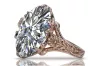 14k Rose Gold Vintage Oval Cubic Zirconia Ring
