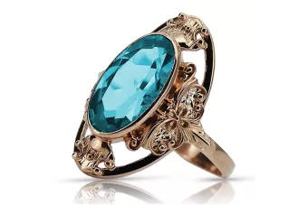 Inel sovietic rusesc din aur 585 trandafir 14k alexandrit rubin smarald safir zircon vrc014