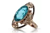 Vintage rose pink 14k gold 585 Aquamarine ring vrc014 Vintage
