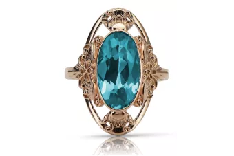 Russische sowjetische Rose 14 Karat 585 Gold Alexandrit Rubin Smaragd Saphir Zirkon Ring vrc014