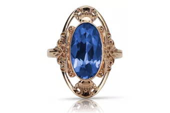 Ruso soviético rosa 14k 585 oro Alejandrita Rubí Esmeralda Zafiro Circón anillo vrc014