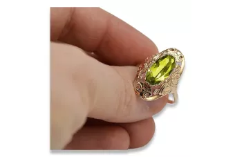 Δαχτυλίδι από ροζ χρυσό 14k 585 με περίδοτο vrc014 Vintage