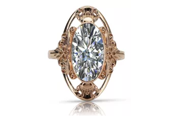Δαχτυλίδι από ροζ κόκκινο χρυσό 14k 585 με Ζυρκόνια vrc014 Vintage
