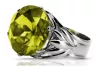 Srebrny pierścionek Rosyjski 925 z Peridotem vrc029s Vintage
