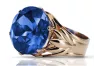 Russian Soviet 925 Silver Rose Gold Plated Sapphire Ring vrc029rp Vintage