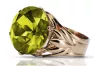 Russian Soviet 925 Silver Rose Gold Plated Peridot Ring vrc029rp Vintage