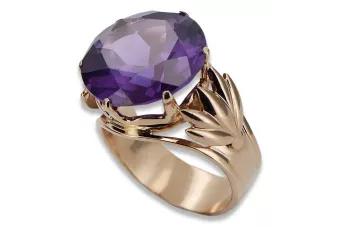 14k 585 rožinio raudono aukso žiedas su Alexandrite vrc029 Vintage