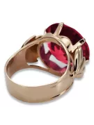 Pierścionek z różowego czerwonego złota 14k 585 z Rubinem vrc029 Vintage