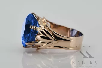 Rožinis raudonas 14k 585 aukso žiedas su safiru vrc029 Vintage