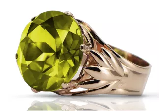 Pierścionek z różowego czerwonego złota 14k 585 z Peridotem vrc029 Vintage