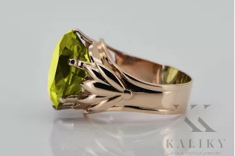 Pierścionek z różowego czerwonego złota 14k 585 z Peridotem vrc029 Vintage