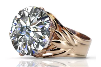 Pierścionek z różowego czerwonego złota 14k 585 z Cyrkonią vrc029 Vintage