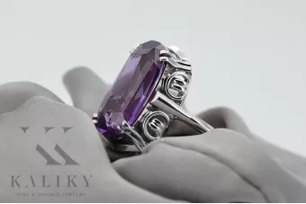 Strieborný Russian 925 Ring s Alexandrite VRC038s Vintage