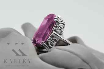 Ruso soviético rosa 14k 585 oro Alejandrita Rubí Esmeralda Zafiro Circón anillo vrc014