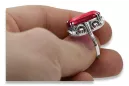 Srebrny pierścionek Rosyjski 925 z Rubinem vrc038s Vintage