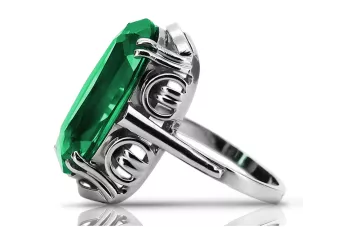 Ασημένιο δαχτυλίδι Ρωσικό 925 με Emerald vrc038s Vintage