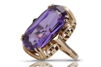 Kroužek z růžové červené zlato 14k 585 s Alexandrite Vrc038r vinobraní