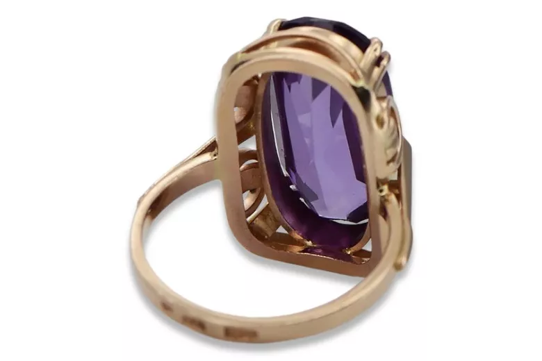 Pierścionek z różowego czerwonego złota 14k 585 z Aleksandrytem vrc038r Vintage