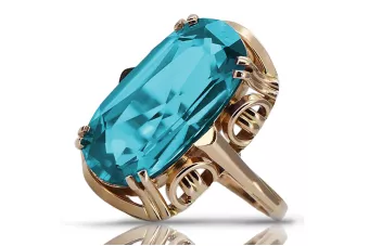 Russian Soviet rose 14k 585 gold Alexandrite Ruby Emerald Sapphire Zircon ring  vrc014