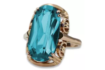 Russian Soviet rose 14k 585 gold Alexandrite Ruby Emerald Sapphire Zircon ring  vrc014