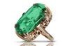 Rose pink 14k gold 585 Emerald ring vrc038r Russian Soviet Vintage style