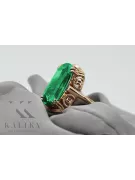 خاتم من الذهب الأحمر الوردي 14k 585 مع Emerald vrc038