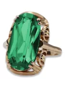 خاتم من الذهب الأحمر الوردي 14k 585 مع Emerald vrc038