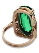 خاتم من الذهب الأحمر الوردي 14k 585 مع Emerald vrc038